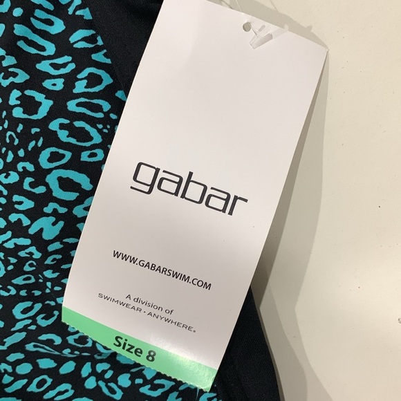 Gabar Twist Bra One Piece Swimsuit - Aqua Animal size 8 - Picture 6 of 6